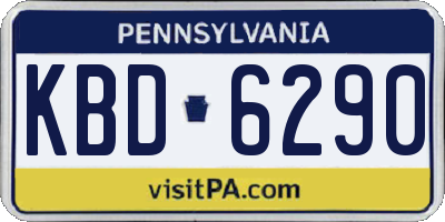 PA license plate KBD6290