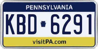 PA license plate KBD6291