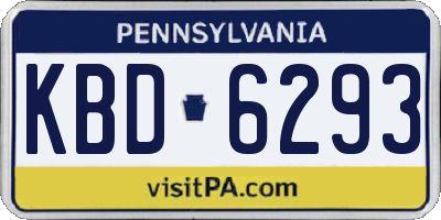 PA license plate KBD6293