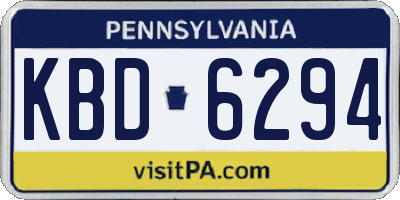 PA license plate KBD6294