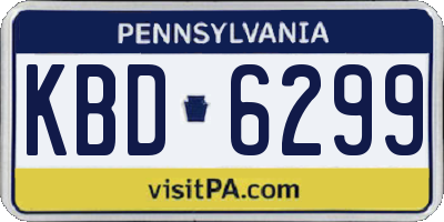 PA license plate KBD6299