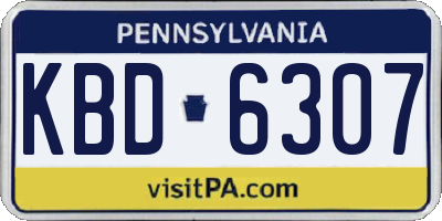 PA license plate KBD6307