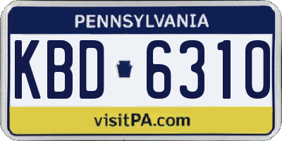 PA license plate KBD6310