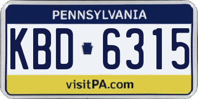 PA license plate KBD6315