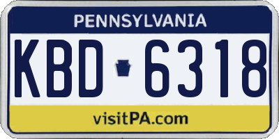 PA license plate KBD6318