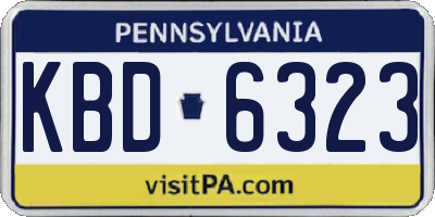 PA license plate KBD6323
