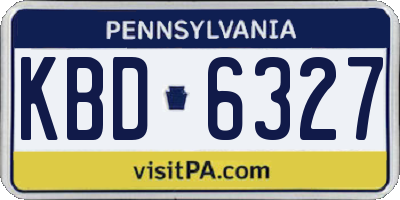 PA license plate KBD6327