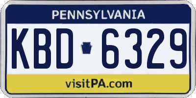 PA license plate KBD6329