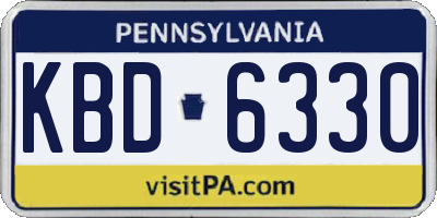 PA license plate KBD6330