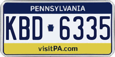 PA license plate KBD6335