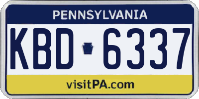 PA license plate KBD6337