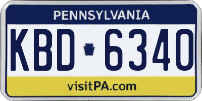 PA license plate KBD6340