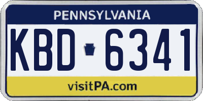 PA license plate KBD6341