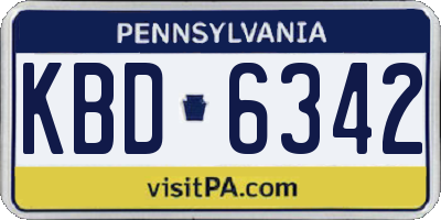 PA license plate KBD6342