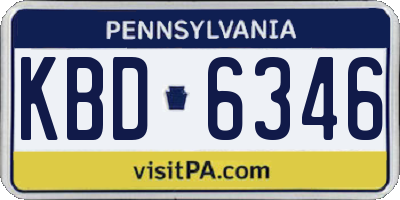 PA license plate KBD6346