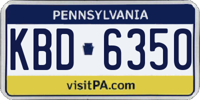 PA license plate KBD6350
