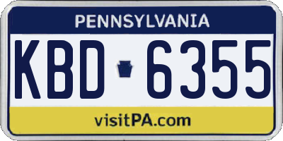 PA license plate KBD6355