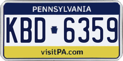 PA license plate KBD6359