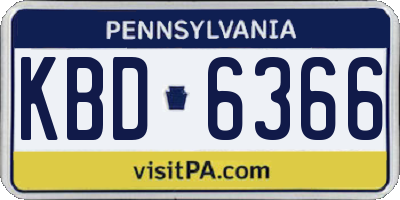PA license plate KBD6366