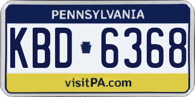 PA license plate KBD6368