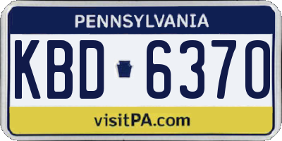 PA license plate KBD6370