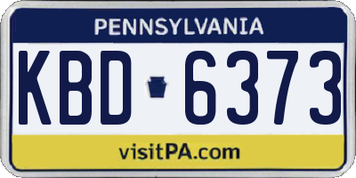 PA license plate KBD6373