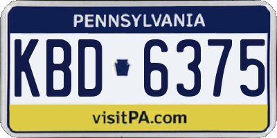 PA license plate KBD6375