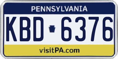 PA license plate KBD6376