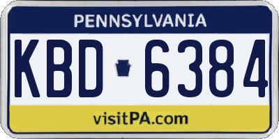 PA license plate KBD6384