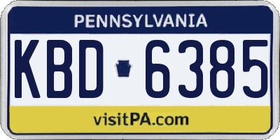 PA license plate KBD6385