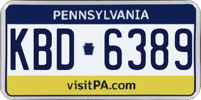 PA license plate KBD6389