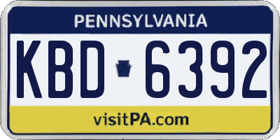 PA license plate KBD6392