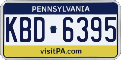 PA license plate KBD6395