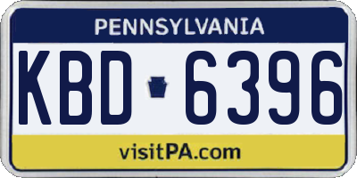 PA license plate KBD6396