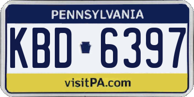 PA license plate KBD6397