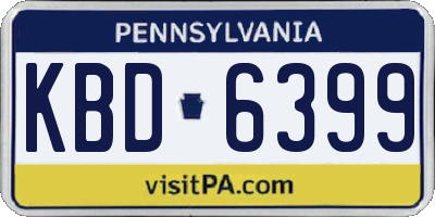 PA license plate KBD6399