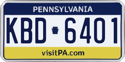 PA license plate KBD6401