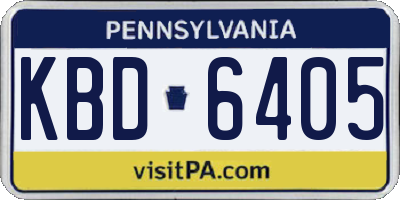 PA license plate KBD6405