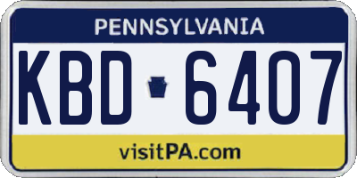 PA license plate KBD6407