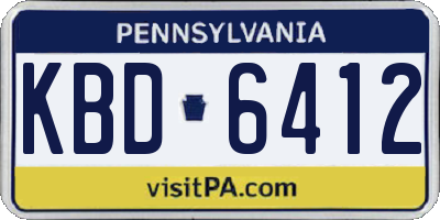 PA license plate KBD6412