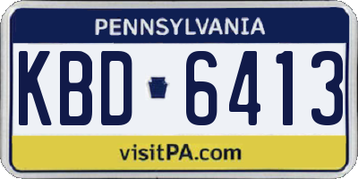 PA license plate KBD6413