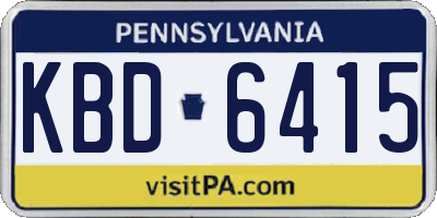 PA license plate KBD6415
