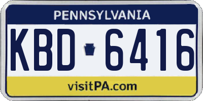 PA license plate KBD6416