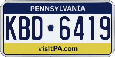 PA license plate KBD6419