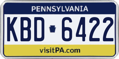 PA license plate KBD6422