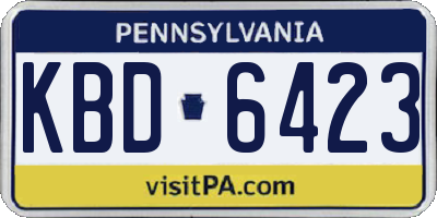 PA license plate KBD6423