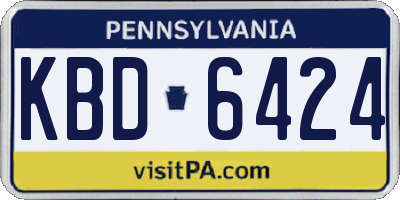 PA license plate KBD6424