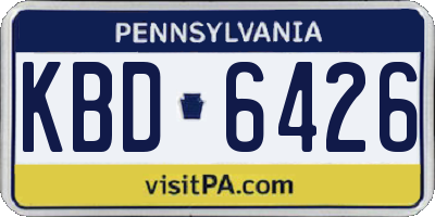 PA license plate KBD6426