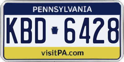 PA license plate KBD6428