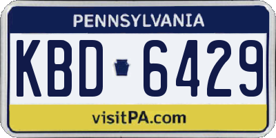 PA license plate KBD6429